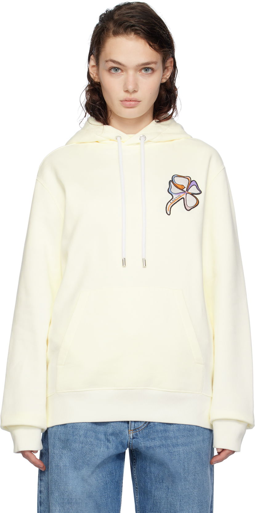 Huppari LANVIN Clover Snake Patch Hoodie Valkoinen | RU-HO0001-J156-H24