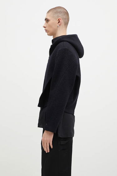 Huppari ADER ERROR Oversize Wool Blend Cropped Hoodie Musta | BN01FWJK1301BK, 1