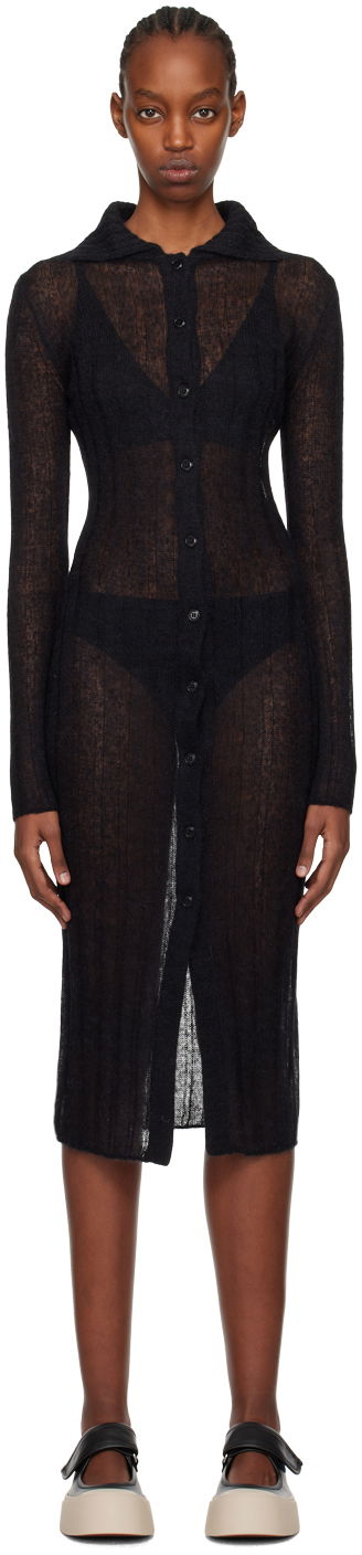 Mekko KENZO Paris Semi-Sheer Midi Dress Musta | FE52CA4543AB