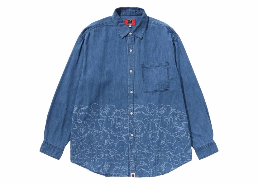 Paita BAPE BAPE 30th Anniversary Denim Shirt Light Indigo Sininen | 1J70-131-001