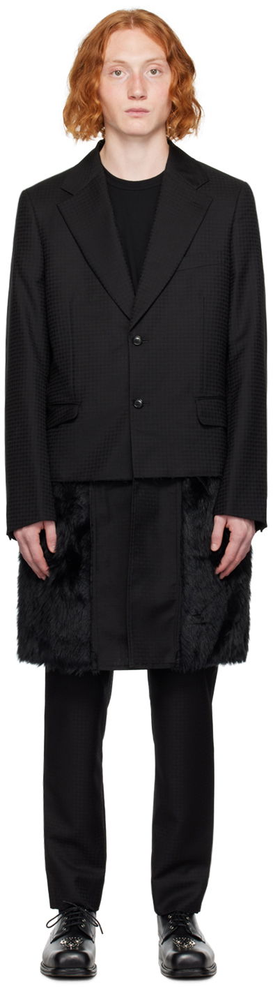 Takit Comme des Garçons Layered Faux-Fur Coat Musta | PL-J029-051-1-1
