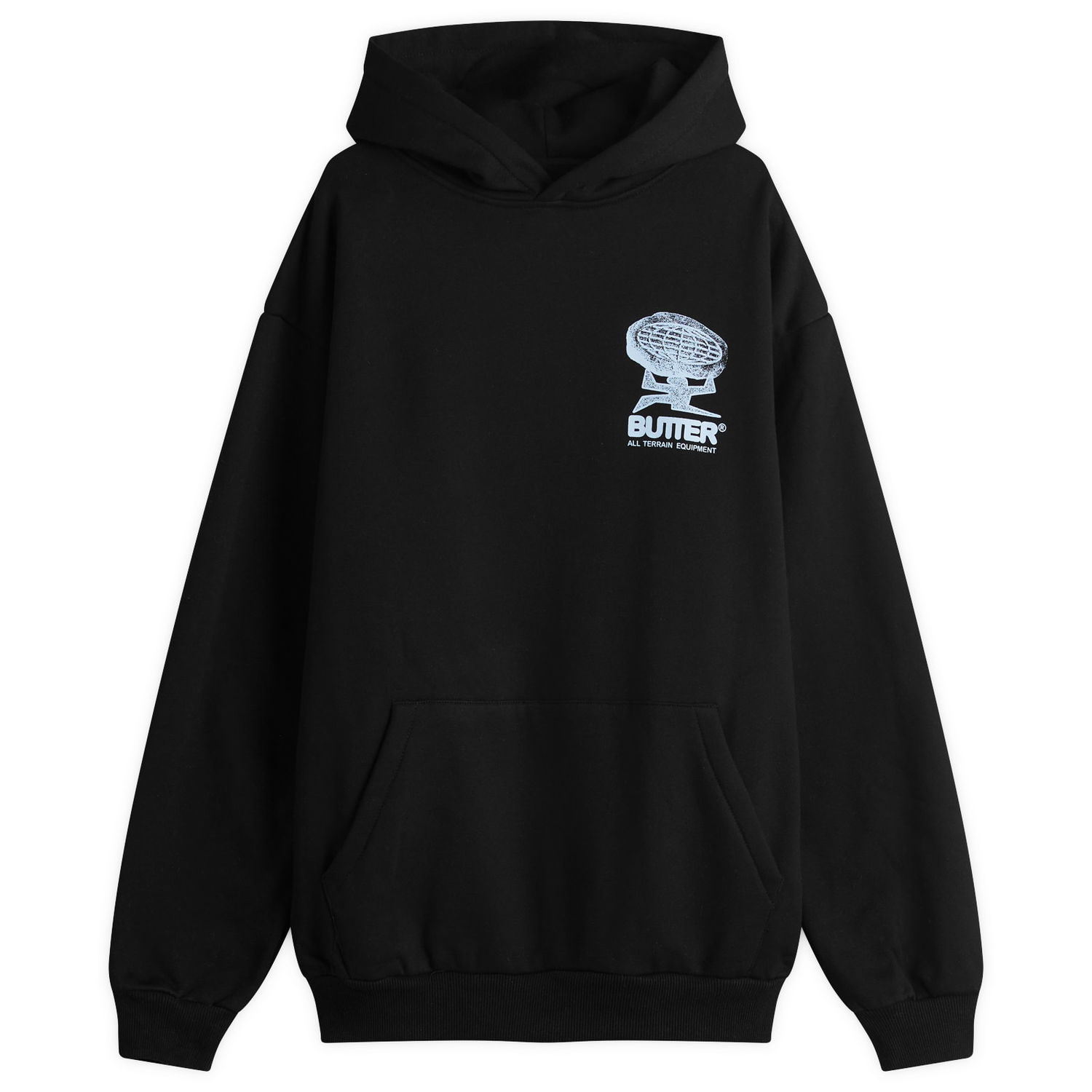 Huppari Butter Goods Terrain Pullover Hoody, Size Large Musta | BG252205-BLK, 0