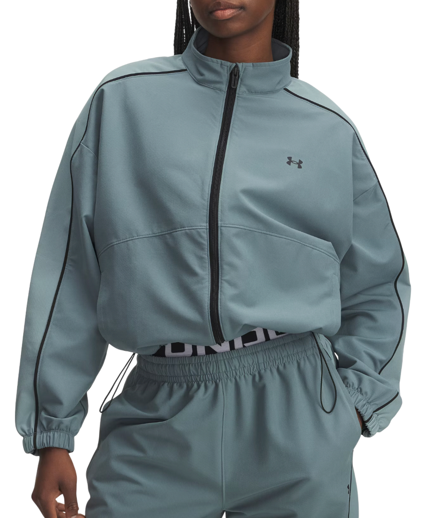 Tuulitakki Under Armour Rival Swoven Full-Zip Track Jacket with Contrast Piping Turkoosi | 6003715-587