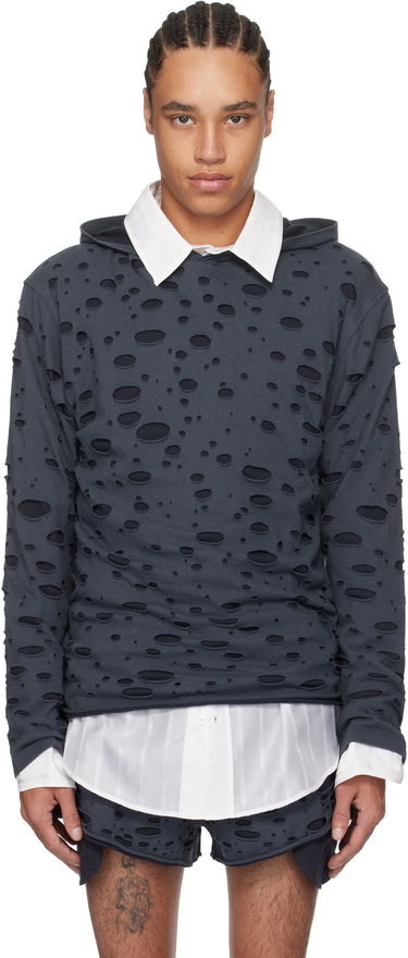 Huppari Acne Studios Acne Studios Layered Knitted Hoodie Tummansininen | BL0407-, 0