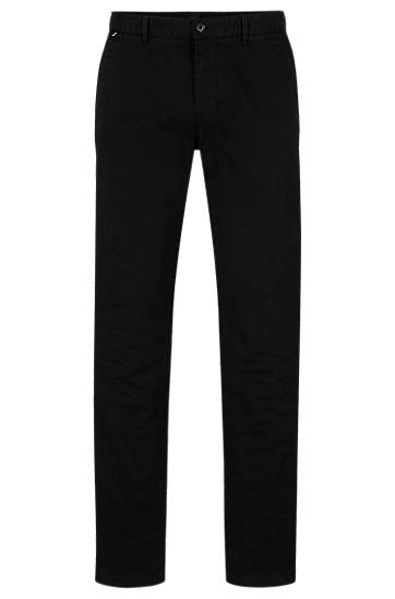 Housut BOSS Regular Fit Stretch Cotton Gabardine Chinos Musta | 50487976