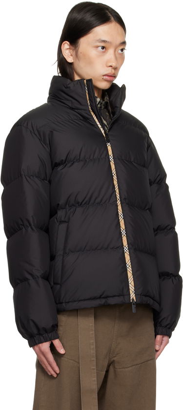 Puffer takki Burberry Burberry Snowdon Checker-Tape Down Jacket Musta | 8113810, 1