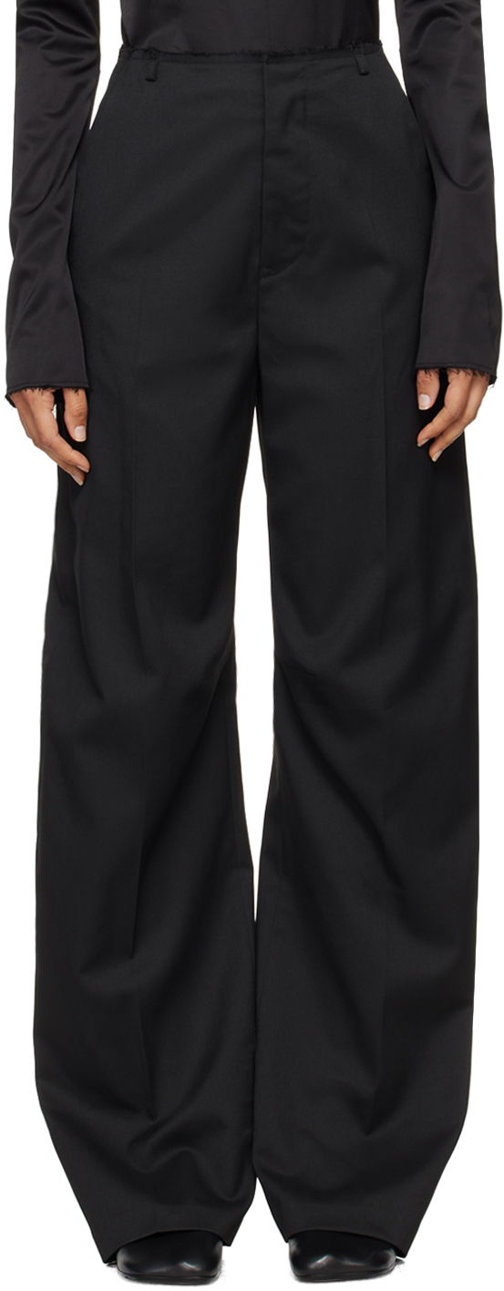 Housut Maison Margiela MM6 Black Raw Edge Trousers Musta | S62KB0211 M35227