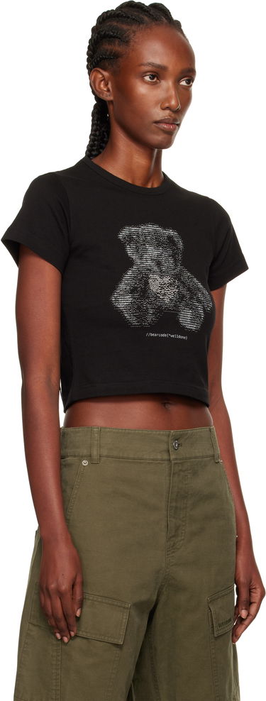 T-paita We11done We11done Code Teddy Cropped T-Shirt Musta | WD-TT2-25-770-W-BK, 1