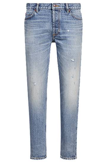 Jeans BOSS Tapered-Fit Rigid Denim Jeans Sininen | 50537711