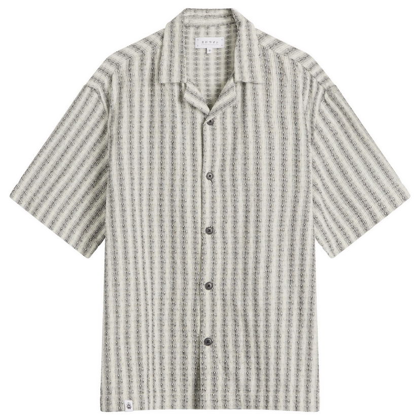 Paita EDWIN Saga Striped Short Sleeve Shirt Beige | I035018-0D267
