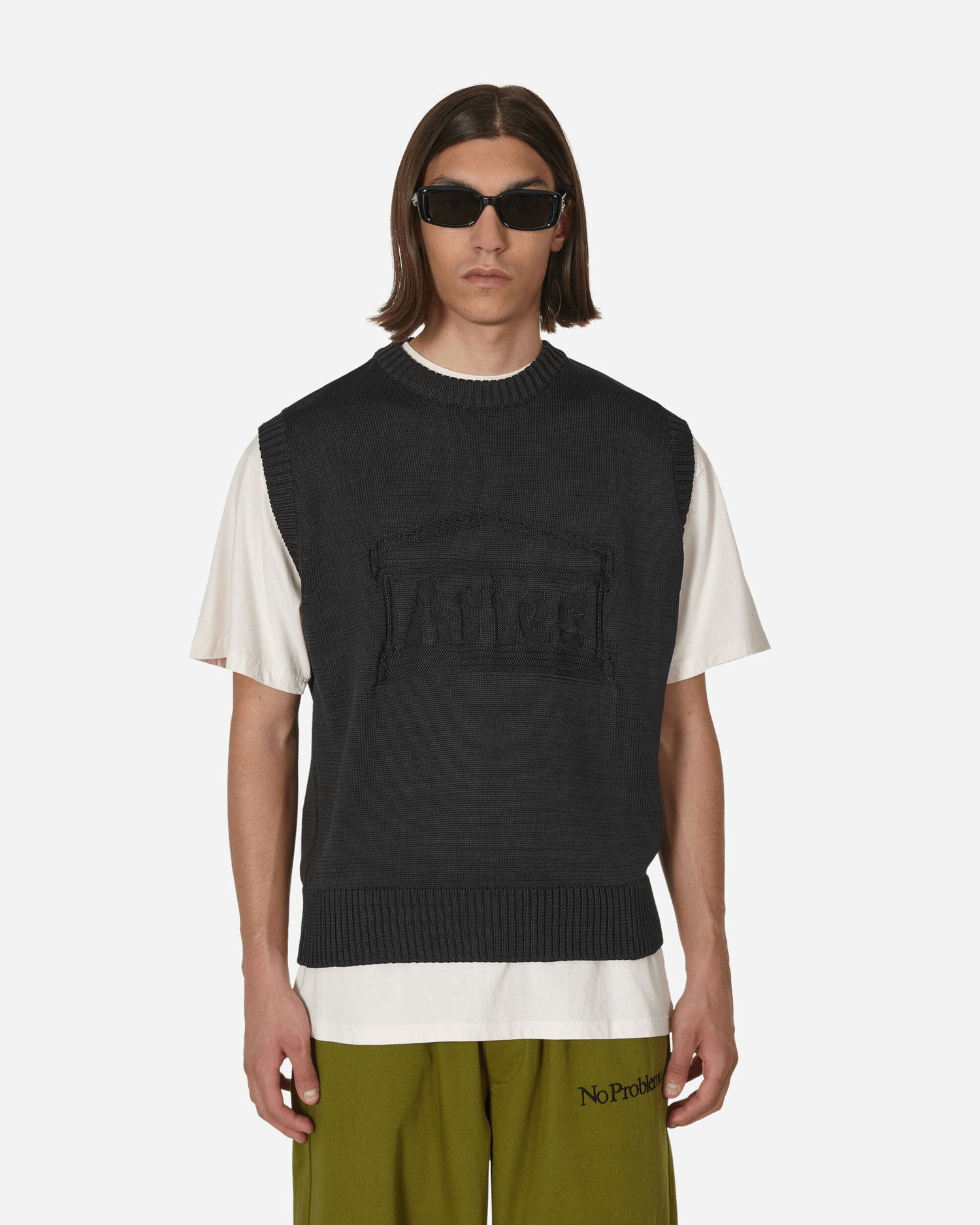 Villapaita Aries Recycled Reverse Knit Temple Sweater Vest Musta | CTAR40024 BLK, 0