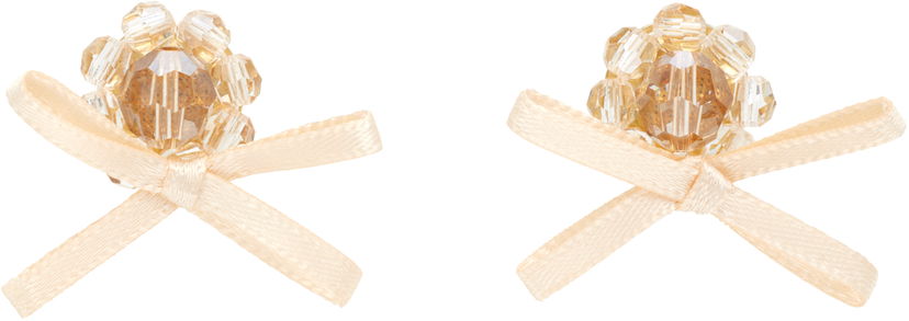 Korvakorut Simone Rocha Simone Rocha Petite Bow Daisy Stud Earrings Beige | ERG552 0903