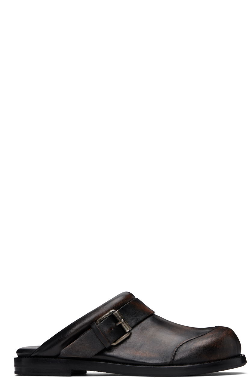 Takit Acne Studios Acne Studios Leather Buckle Mules Ruskea | AD0799-