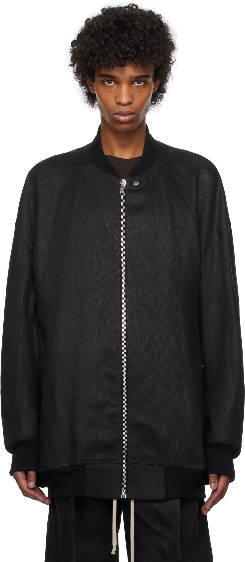 Bomber-takki Rick Owens Rick Owens Hollywood Jumbo Flight Bomber Jacket Musta | RU01E5793 TWL