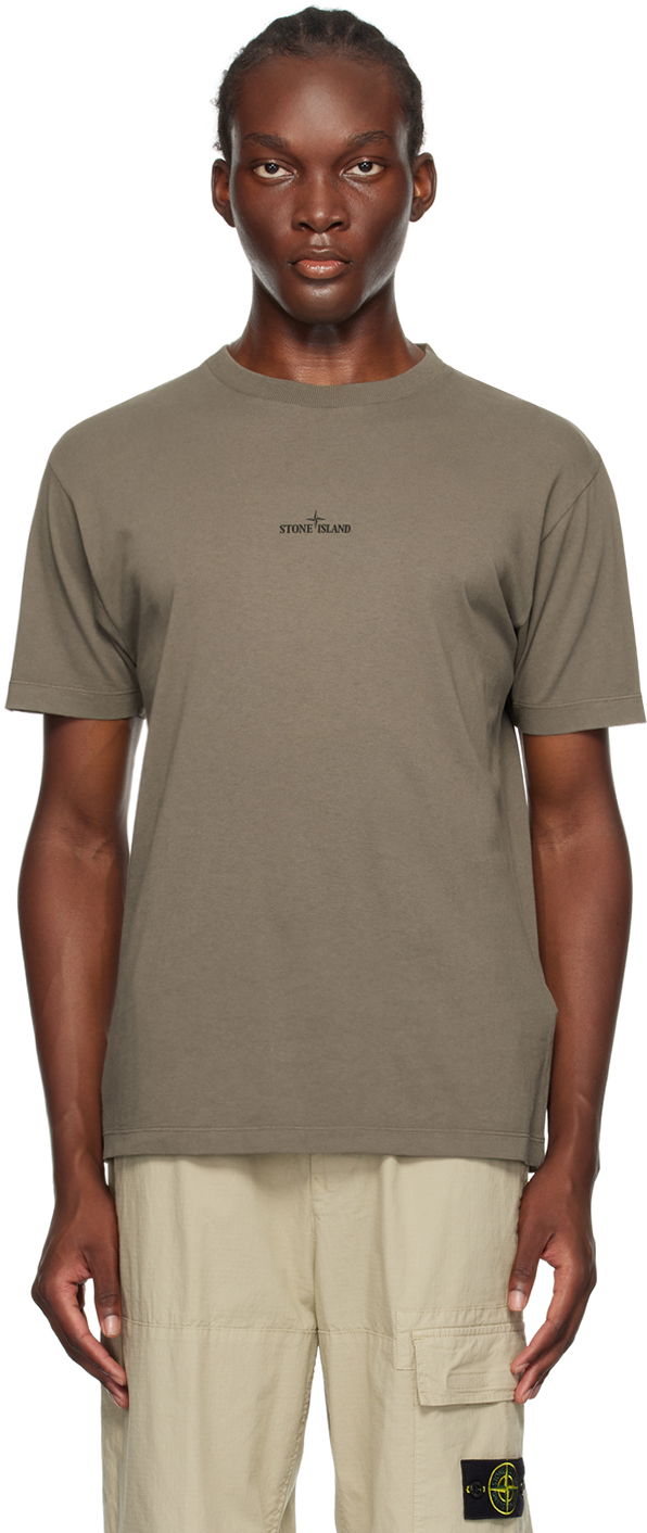 T-paita Stone Island Khaki Institutional Four T-Shirt Harmaa | 81152NS81