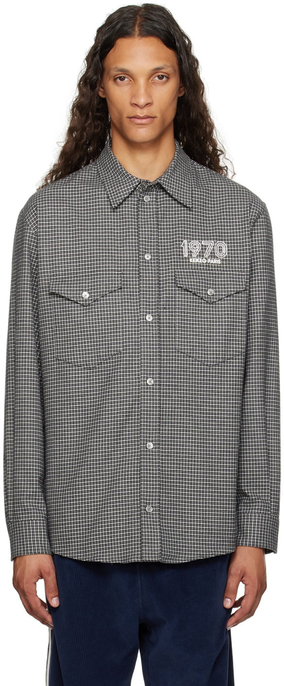 Paita KENZO Archive 1970 Checked Button-Up Shirt Musta | FE65CH4149LG