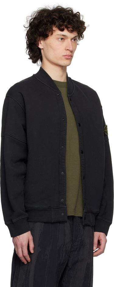 Bomber-takki Stone Island Stone Island Diagonal Fleece Old Effect Bomber Jacket Musta | K1S15 6100034 S0045, 1