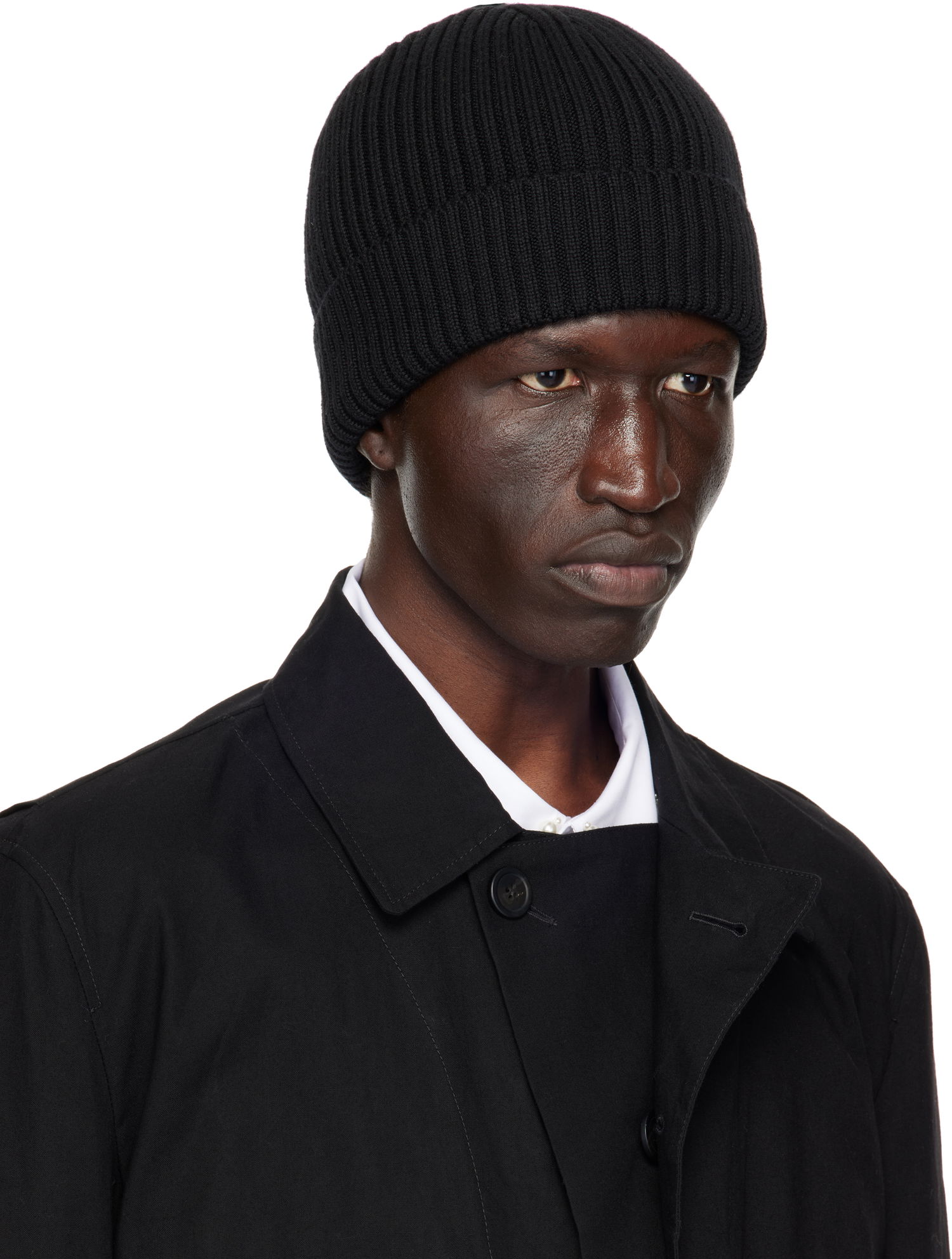 Pipo Ann Demeulemeester Ribbed Knit Beanie Musta | 2402-U-HT17-KN045-099, 1