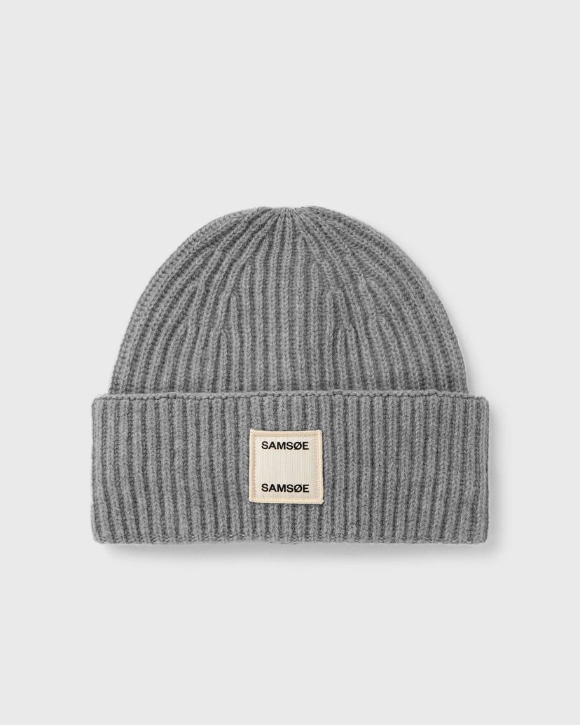 Pipo Samsoe Samsoe Samsøe & Samsøe Ribbed Knit Beanie Harmaa | F24300118-DARK_GREY_MEL