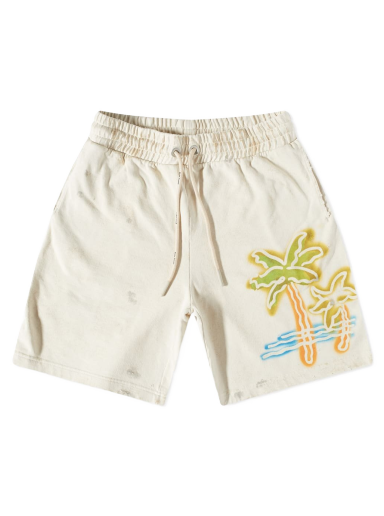 Shortsit Palm Angels Neon Palm Sweat Short Beige | PMCI010S23FLE0050384
