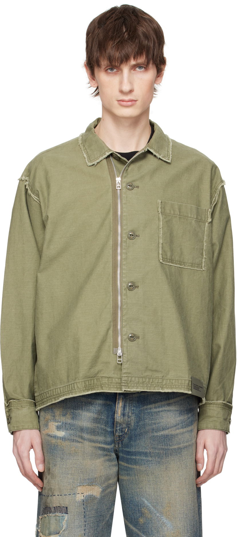 Takki Neighborhood Neighborhood Untrimmed Zip Long Sleeve Shirt Vihreä | 251AQNH-SHM06