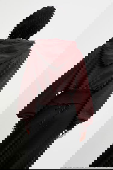 Huppari Rick Owens Rick Owens DRKSHDW Collage Gimp Hoodie Burgundia | DS02E7233.RIG, 2