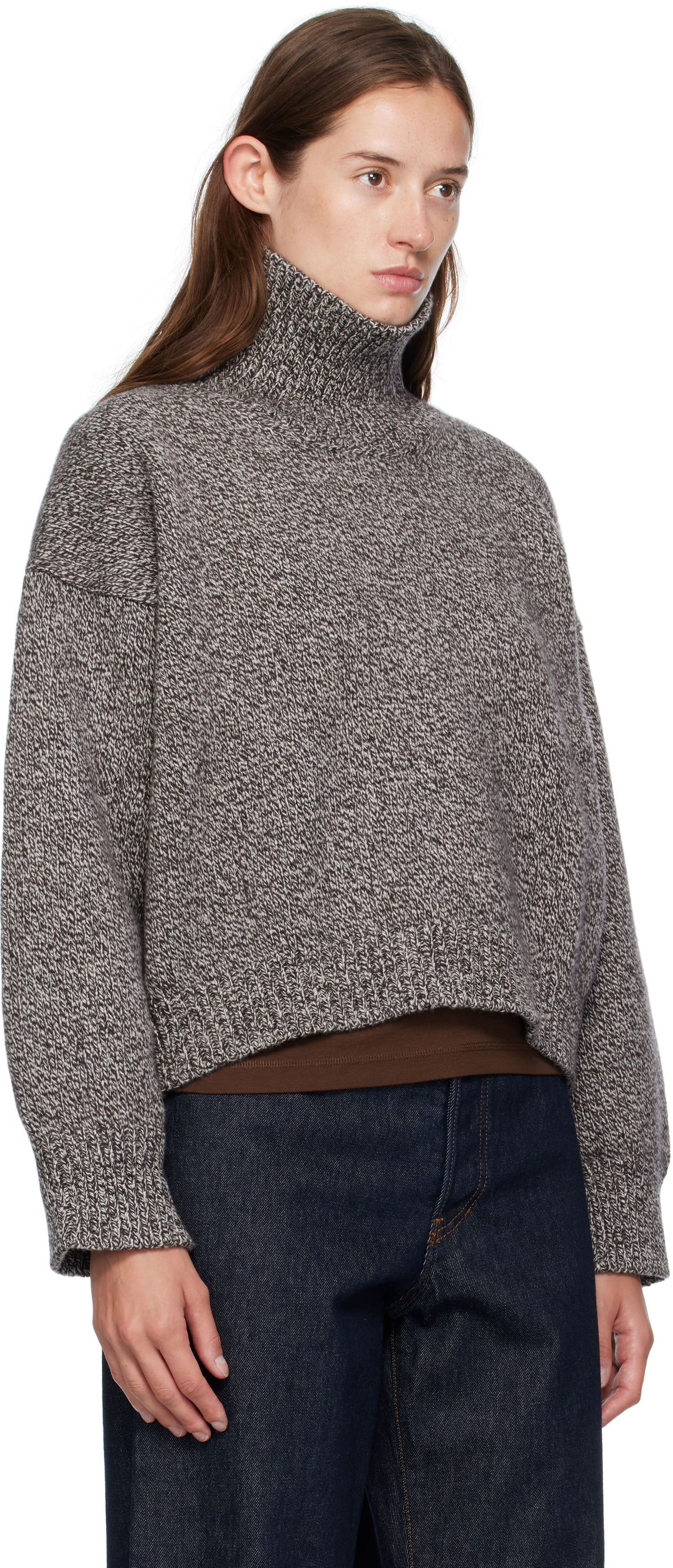 Villapaita &Daughter &Daughter Caragh Chunky Crop Turtleneck Sweater Harmaa | HKN03934, 1