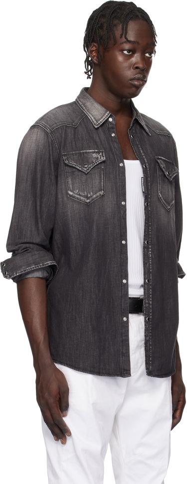 Paita DSQUARED2 Dsquared2 Classic Western Denim Shirt Harmaa | S74DM0848_S30826, 1