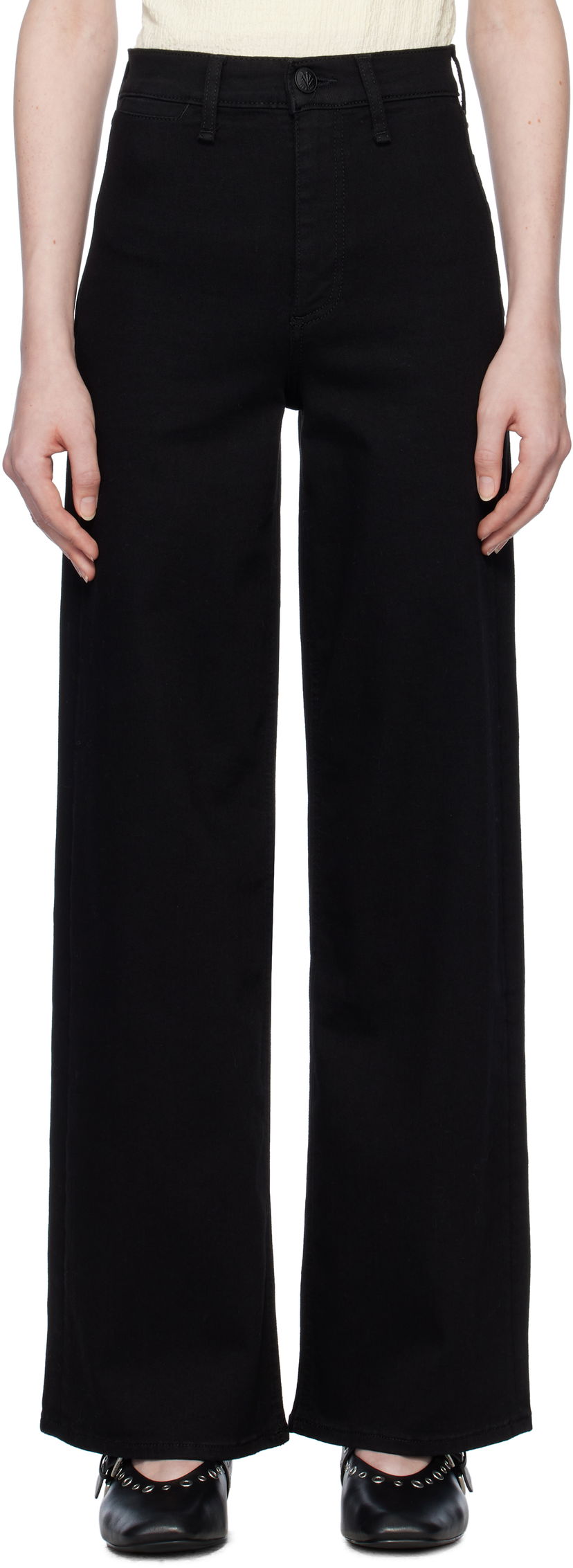 Jeans rag & bone rag & bone Hadley Wide Leg Jeans Musta | WDD24H3002EPBL