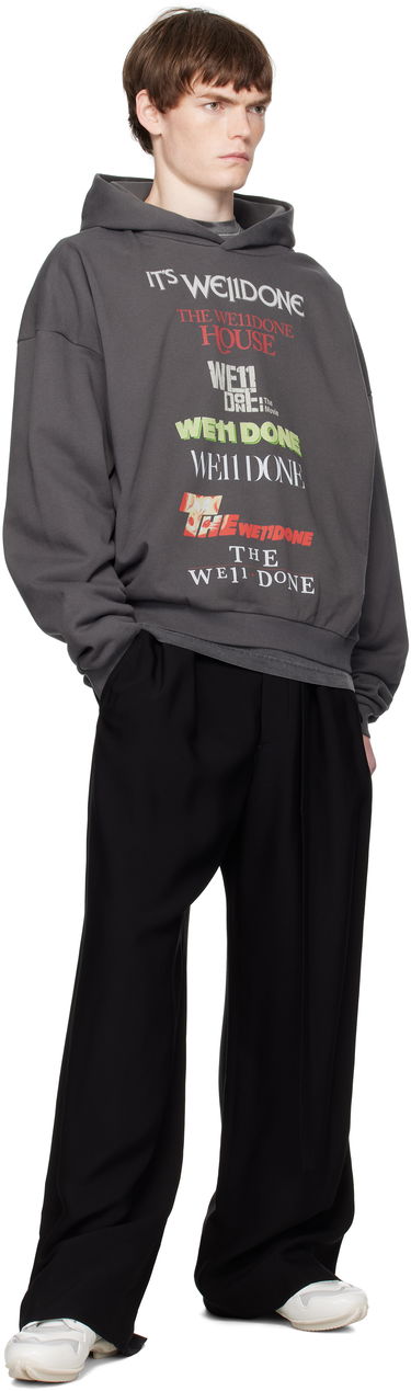 Huppari We11done We11done Multi Logo Print Hoodie Harmaa | WD-TH2-25-832-U-GY, 3