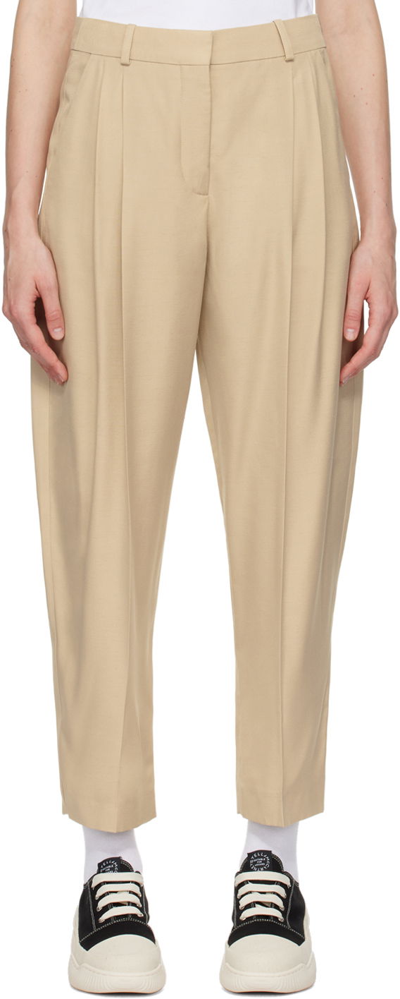 Housut Stella McCartney Stella McCartney Tapered Trousers Beige | 5919643DU701