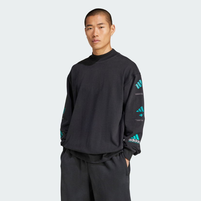 Huppari adidas Performance EQT Long Sleeve Graphic Tee Musta | JN4849