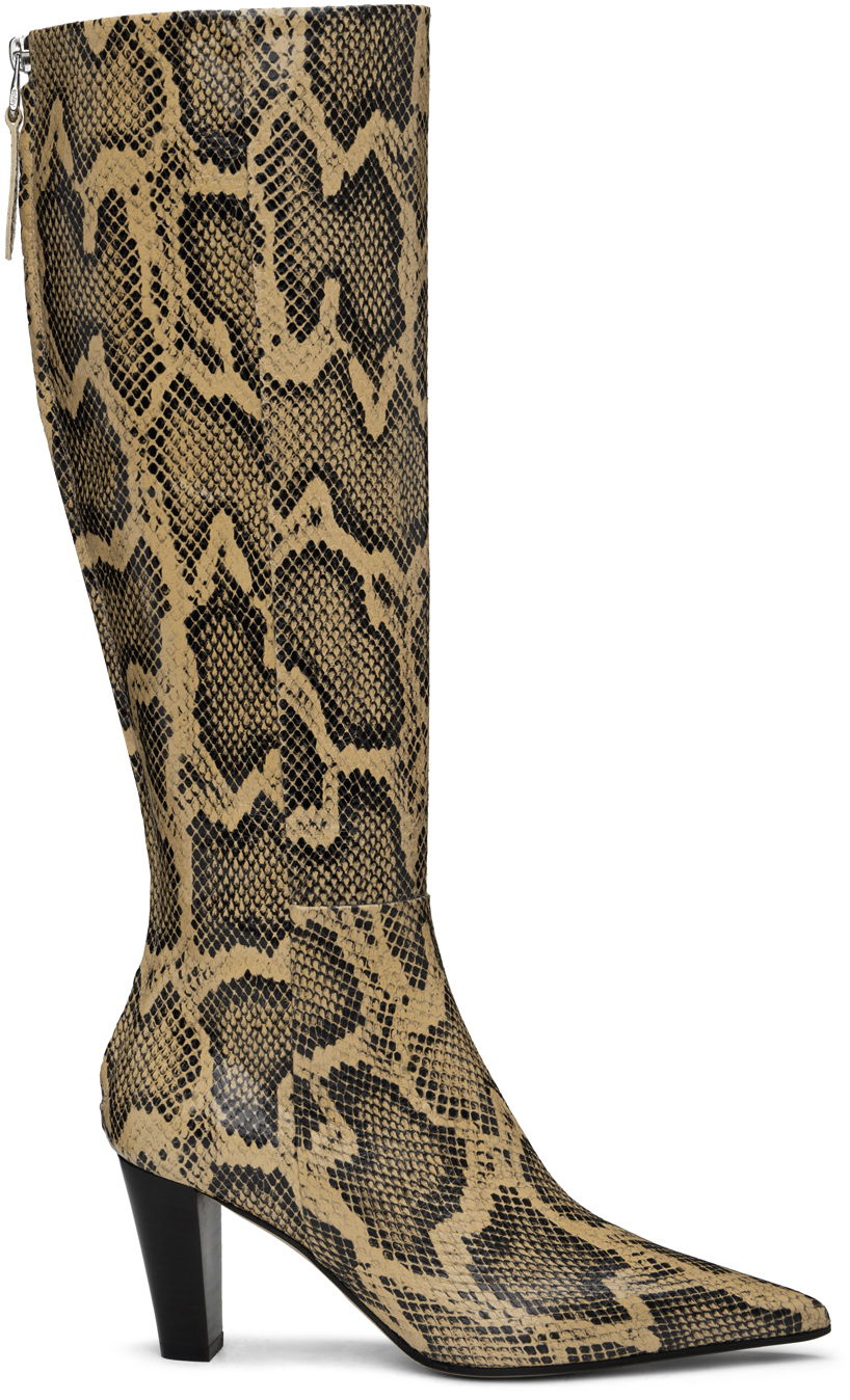 Vaatteet Aeyde Aeyde Cecilia Tall Boots Beige | A11-KB-PECP75BL83-FW24-957-064