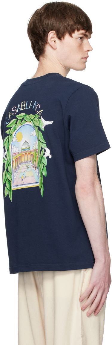 T-paita Casablanca Casablanca L'Arche De Tennis T-Shirt Tummansininen | MPF25-JTS-001-14-EX-FLANNELS, 2