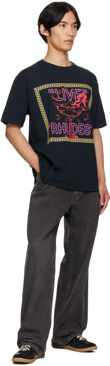 T-paita Rhude Rhude 'Live Rhudes' Graphic T-Shirt Musta | RHPF25TT04012, 3