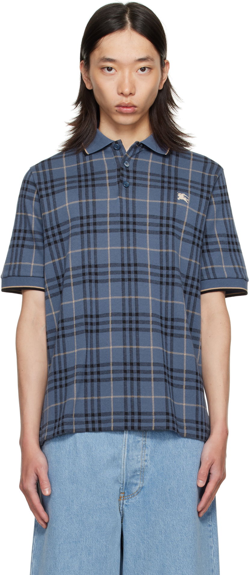 Poolopaita Burberry Burberry Check Cotton Polo Sininen | 8110104