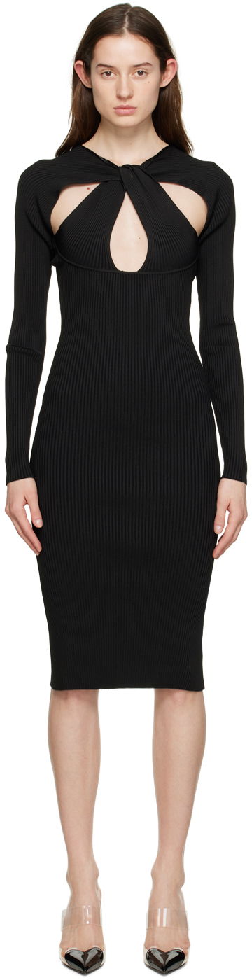 Mekko Coperni Twisted Cutout Midi Dress Musta | COPML39600