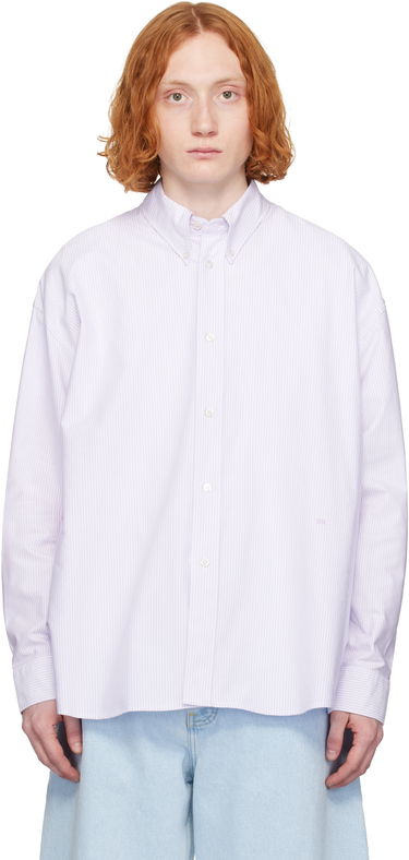 Paita Studio Nicholson Studio Nicholson Ruskin Striped Shirt Violetti | RUSKIN SNM - 1152, 0