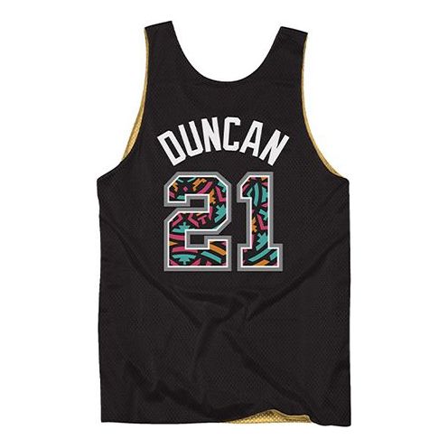 Tankkitoppi Mitchell & Ness Mitchell & Ness Spurs Tim Duncan Reversible Mesh Tank Musta | MSRVMI19003-SASBKGD03TDU