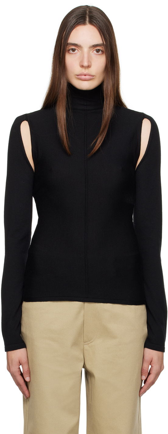 Villapaita Khaite 'The Marlowe' Cutout Turtleneck Top Musta | 9405511, 0