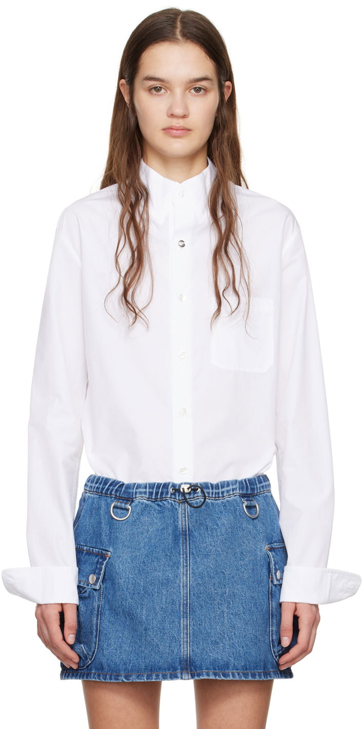 Paita Coperni Band Collar Shirt Valkoinen | COPCH34300