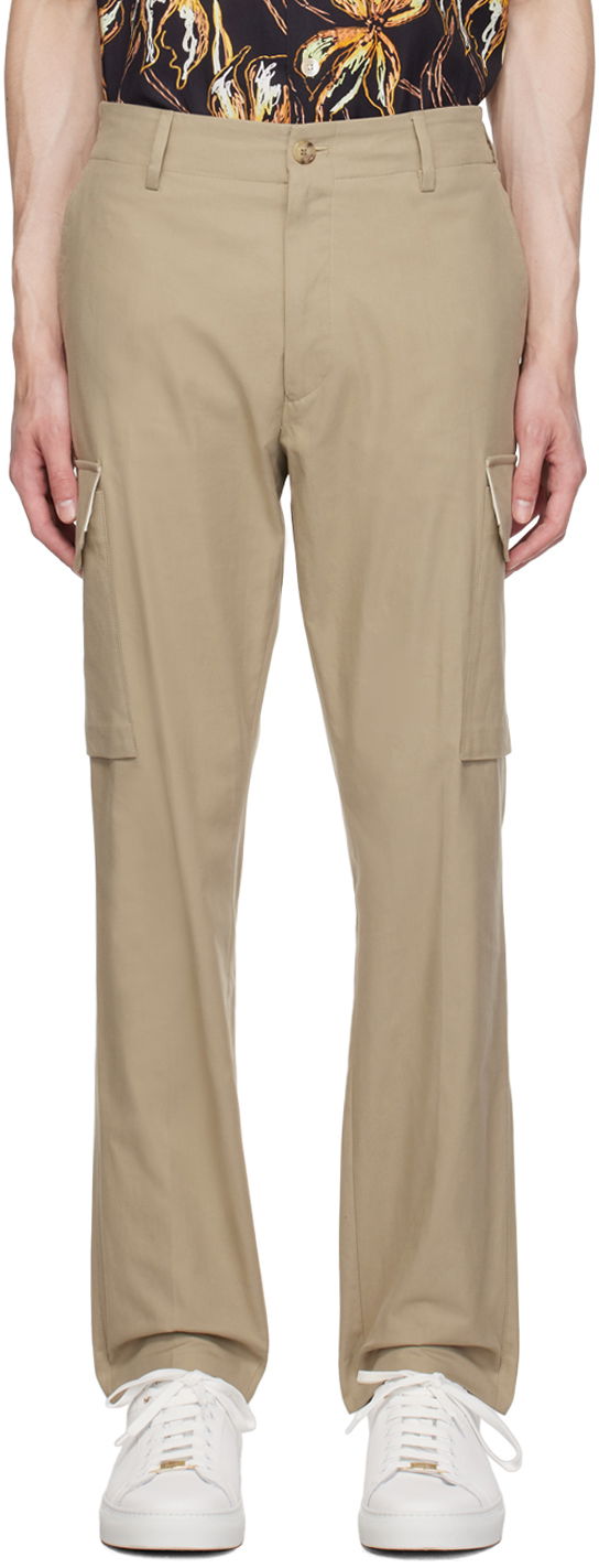 Cargo housut Paul Smith Paul Smith Cargo Pants with Elasticized Waistband Beige | M1R-417Y-L01314