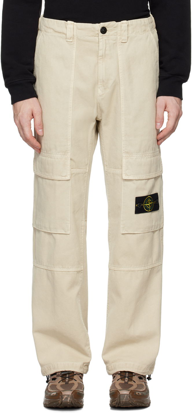 Cargo housut Stone Island Beige Relaxed-Fit Cargo Pants Beige | 811530601