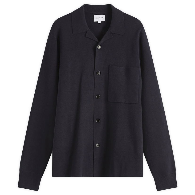 Paita NORSE PROJECTS Norse Projects Nicolai Merino Cotton Cardigan, Size Large Tummansininen | N45-0619-7004