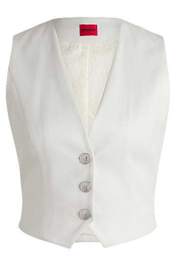 Liivi BOSS Shimmer Waistcoat Valkoinen | 50537760