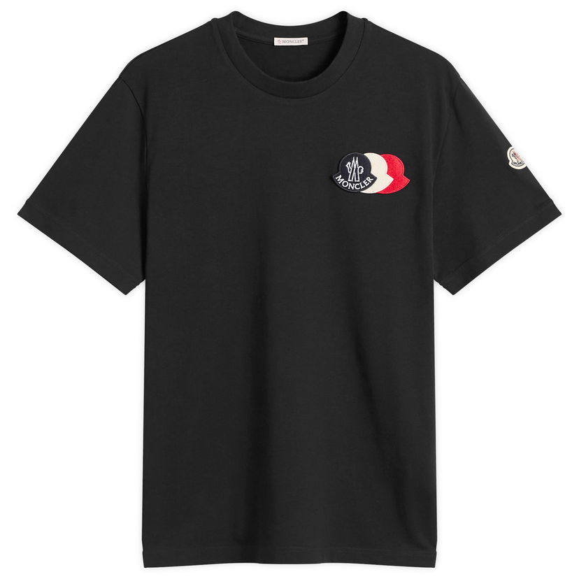 T-paita Moncler Men's Triple Logo Heavy Cotton T-Shirt, Size Large, Moncler Musta | 8C000-56-89AUG-778
