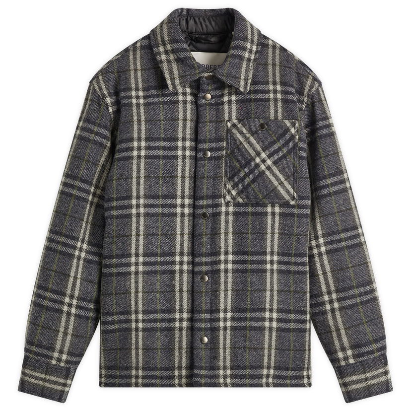 Paita Burberry Burberry Wadded Check Overshirt, Size Large Harmaa | 8102224-A5924