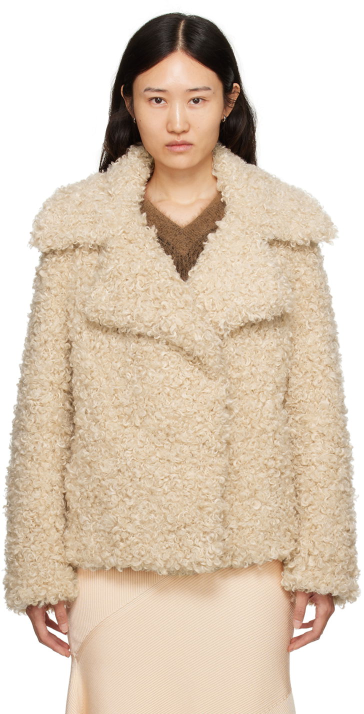 Takki Stella McCartney Teddy Faux-Shearling Jacket Beige | 6600523CU902