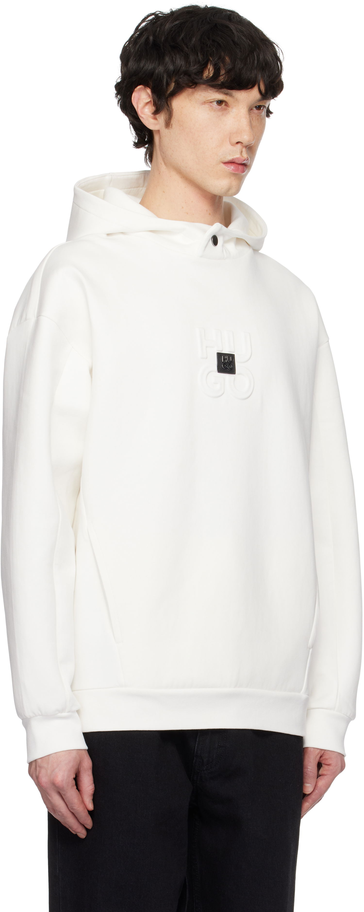 Huppari BOSS Hugo Stacked Logos Interlock Hoodie Valkoinen | 50530191, 1