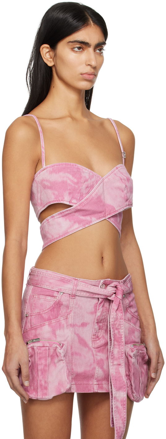 Rintaliivit Blumarine Pink Denim Tie-Front Camisole Vaaleanpunainen | P422J137A, 1